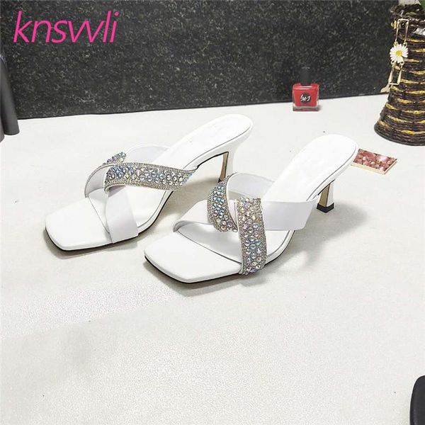 slippers rhinestone high heels women cross strap genuine leather mules summer sandals woman crystal stiletto shoes ladies, Black
slippers rhinestone high heels women cross strap genuine leather mules summer sandals woman crystal stiletto shoes ladies, Black