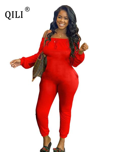 gym clothing qili 2021 autumn winter women off shoulder jumpsuits slash neak long sleeve bodycon jumpsuit casual solid romper, White;black
gym clothing qili 2021 autumn winter women off shoulder jumpsuits slash neak long sleeve bodycon jumpsuit casual solid romper, White;black