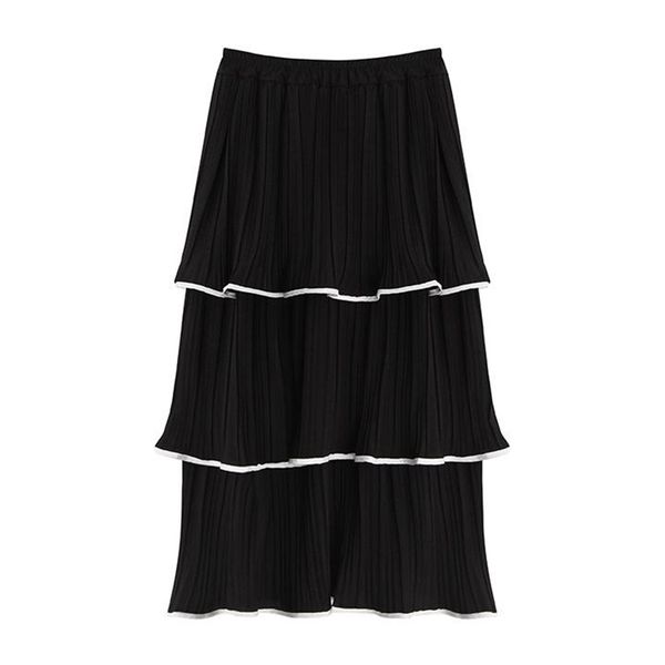 black pink solid cascading ruffle midi skirt casual empire ruched cake summer s0233 210514
black pink solid cascading ruffle midi skirt casual empire ruched cake summer s0233 210514