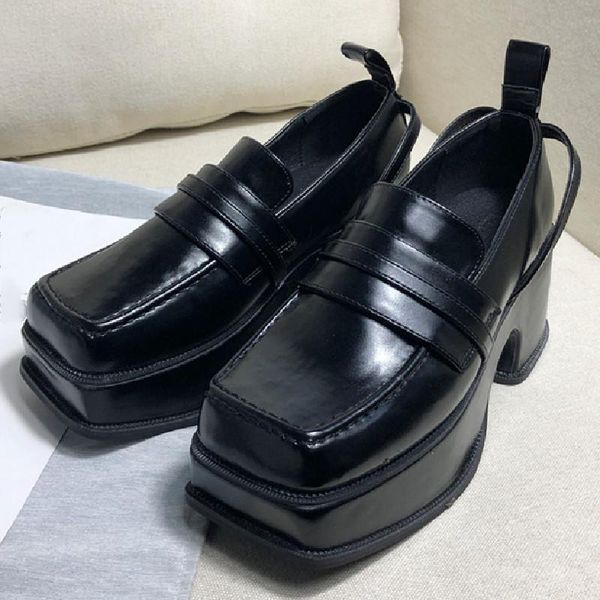 dress shoes chunk platform single thick heel square toes zapatillas mujer slip on bright leather women british style, Black
dress shoes chunk platform single thick heel square toes zapatillas mujer slip on bright leather women british style, Black