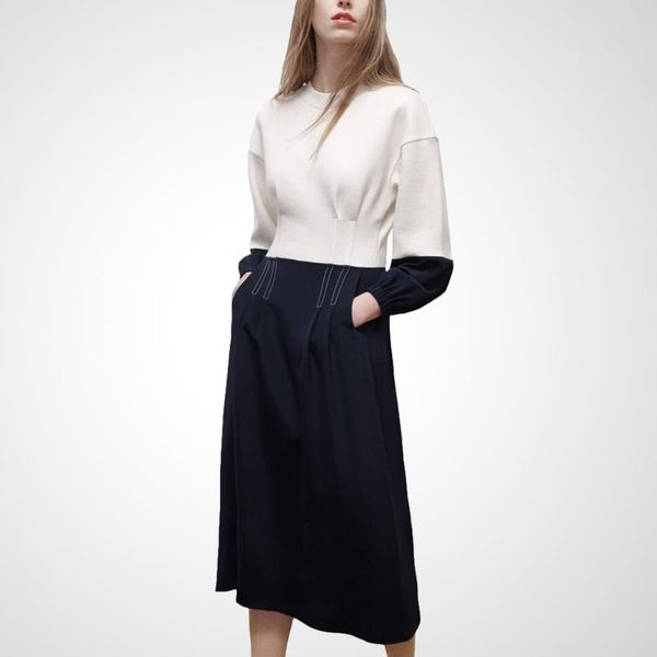 casual dresses s-2xl fashion patchwork slim knee-length dress autumn women long sleeve o-neck vestidos re2179, Black;gray
casual dresses s-2xl fashion patchwork slim knee-length dress autumn women long sleeve o-neck vestidos re2179, Black;gray