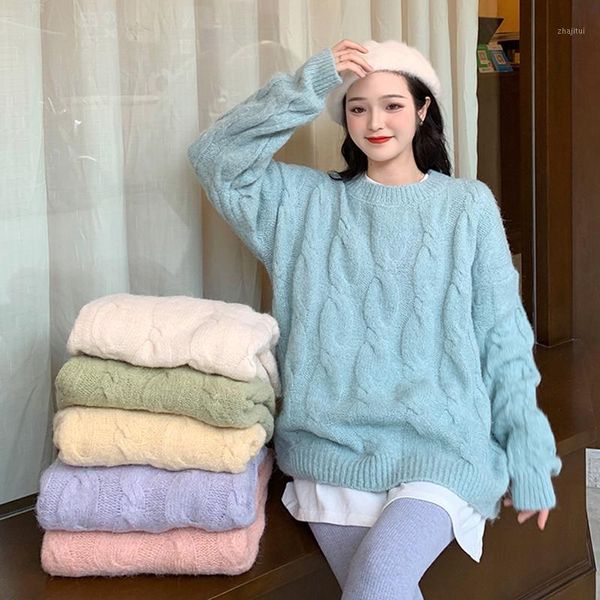 blue sweater for women loose outer wear autumn and winter 2021 inner japanese gentle pullover base women's sweaters, White;black
blue sweater for women loose outer wear autumn and winter 2021 inner japanese gentle pullover base women's sweaters, White;black