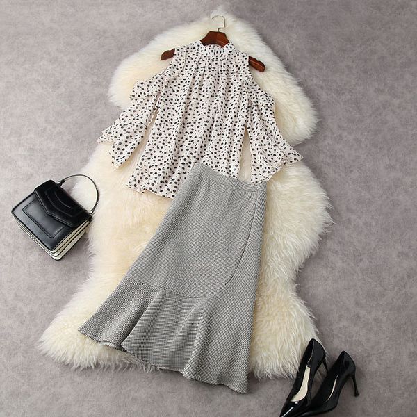 two piece dress summer off shoulder round neck chiffon + houndstooth print ruffle mid-calf mermaid skirt suits 2 s set 21a122061 2mvv, White
two piece dress summer off shoulder round neck chiffon + houndstooth print ruffle mid-calf mermaid skirt suits 2 s set 21a122061 2mvv, White