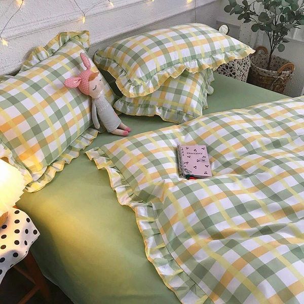 bedding sets four-piece set on a lotus leaf bed korean style fragrant taro purple grid soft small sheet three-piece
bedding sets four-piece set on a lotus leaf bed korean style fragrant taro purple grid soft small sheet three-piece