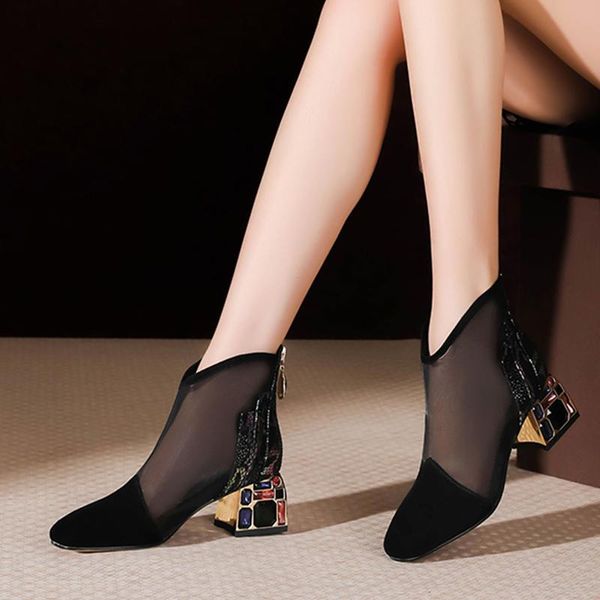boots 2021 mesh sandals women ankle boot for summer mid heel rhinestone ponited toe shoes hollow out back zip black
boots 2021 mesh sandals women ankle boot for summer mid heel rhinestone ponited toe shoes hollow out back zip black