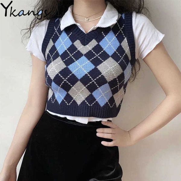 vintage plaid sweater vest women v-neck slim short sleeveless casual preppy pullovers knitted female tank students 210619, White
vintage plaid sweater vest women v-neck slim short sleeveless casual preppy pullovers knitted female tank students 210619, White