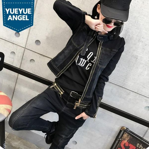 women's tracksuits women slim fit denim two piece set casual zipper jeans jacket matching sets moto biker outfits boyfriend conjuntos d, Gray
women's tracksuits women slim fit denim two piece set casual zipper jeans jacket matching sets moto biker outfits boyfriend conjuntos d, Gray