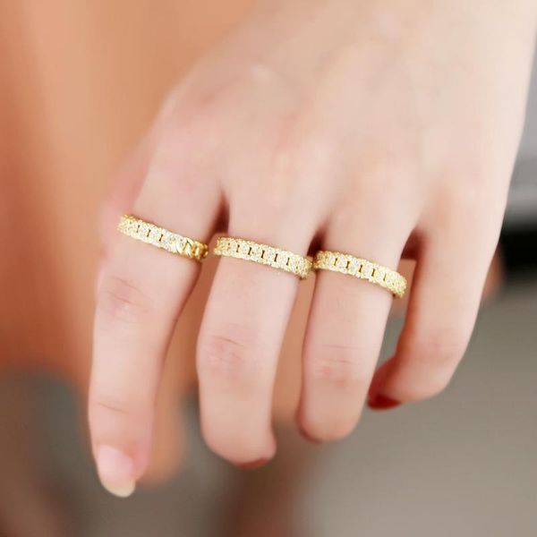 Women Trendy 2021 Gold Color High Quality Bling Out CZ Hip Hop Punk Ring Cuban Link Chain Finger Jewelry #5 6 7 8 Wedding Rings, Slivery;golden
Women Trendy 2021 Gold Color High Quality Bling Out CZ Hip Hop Punk Ring Cuban Link Chain Finger Jewelry #5 6 7 8 Wedding Rings, Slivery;golden