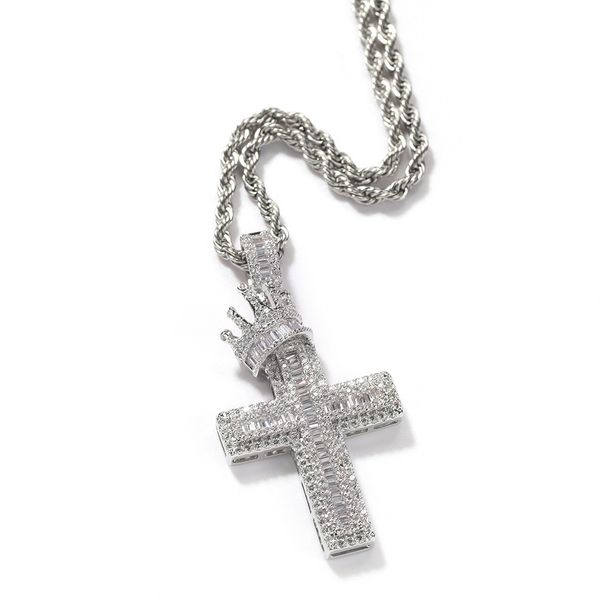vintage crown cross necklace fashion mens gold necklace hip hop iced out pendant necklaces jewelry, Silver
vintage crown cross necklace fashion mens gold necklace hip hop iced out pendant necklaces jewelry, Silver