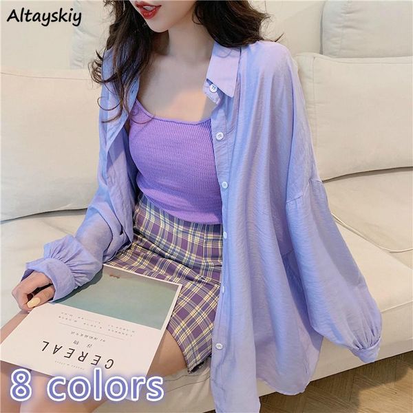 women's blouses & shirts sun-proof blouse women summer chic purple all-match vintage soft femininas holiday korean trendy ladies top, White
women's blouses & shirts sun-proof blouse women summer chic purple all-match vintage soft femininas holiday korean trendy ladies top, White