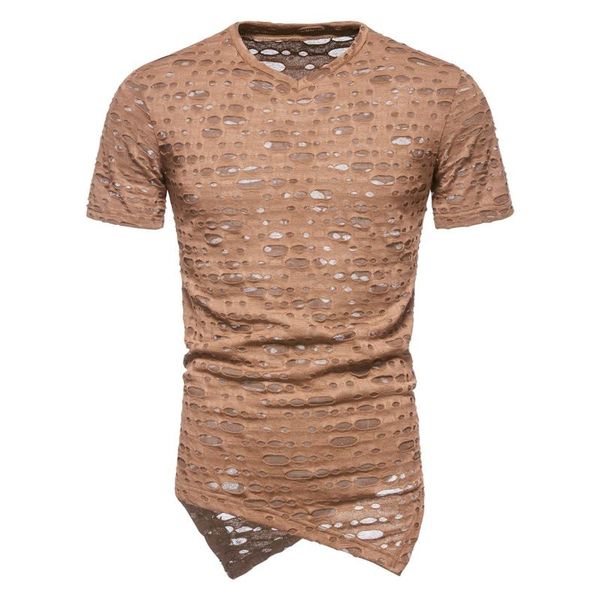 men's t-shirts short-sleeved t-shirt fashion design slant hem hole solid color round neck summer male slim sportswear #4, White;black
men's t-shirts short-sleeved t-shirt fashion design slant hem hole solid color round neck summer male slim sportswear #4, White;black