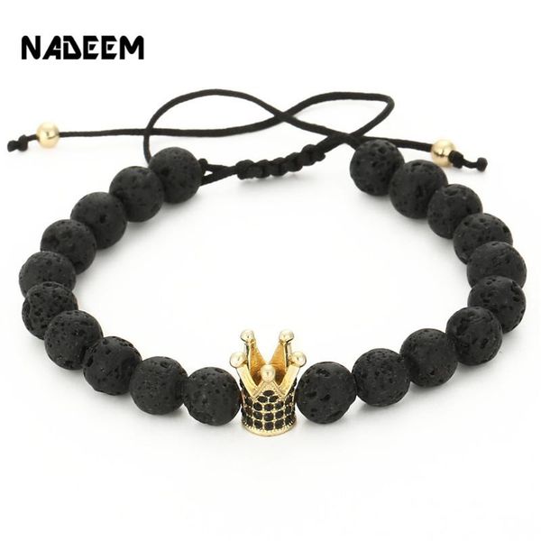 charm bracelets luxury braiding macrame pave cz gold color king crown bracelet men's lava stone bead yoga jewelry for women gift, Golden;silver
charm bracelets luxury braiding macrame pave cz gold color king crown bracelet men's lava stone bead yoga jewelry for women gift, Golden;silver