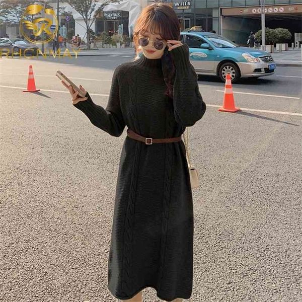 casual loose long dress high collar thick sweater women autumn winter twisted knit female knitting dress 210520, Black;gray
casual loose long dress high collar thick sweater women autumn winter twisted knit female knitting dress 210520, Black;gray