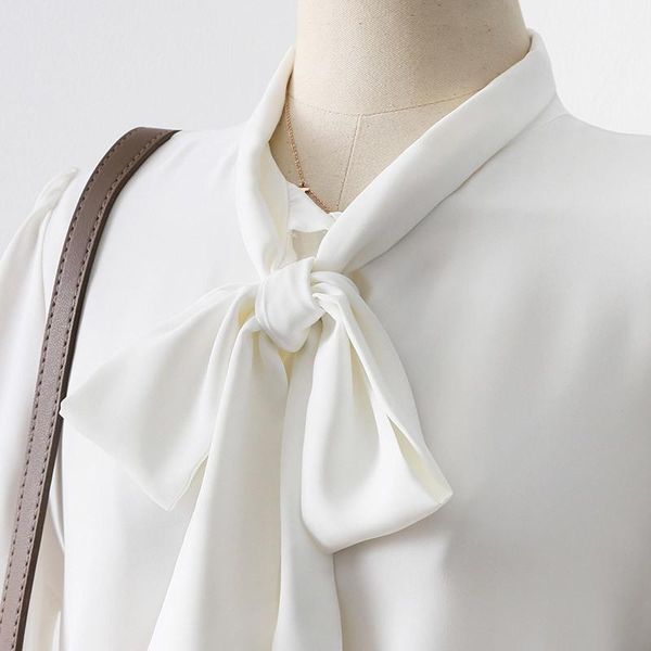 women's blouses & shirts fashion bow tie chiffon women spring autumn long sleeve shirt korean elegant solid office lady work wear, White
women's blouses & shirts fashion bow tie chiffon women spring autumn long sleeve shirt korean elegant solid office lady work wear, White