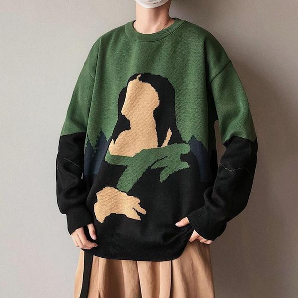 men's sweaters warm mens pullovers full o-neck casual harajuku vintage fashion cartoon loose knitted sweater men2021, White;black
men's sweaters warm mens pullovers full o-neck casual harajuku vintage fashion cartoon loose knitted sweater men2021, White;black