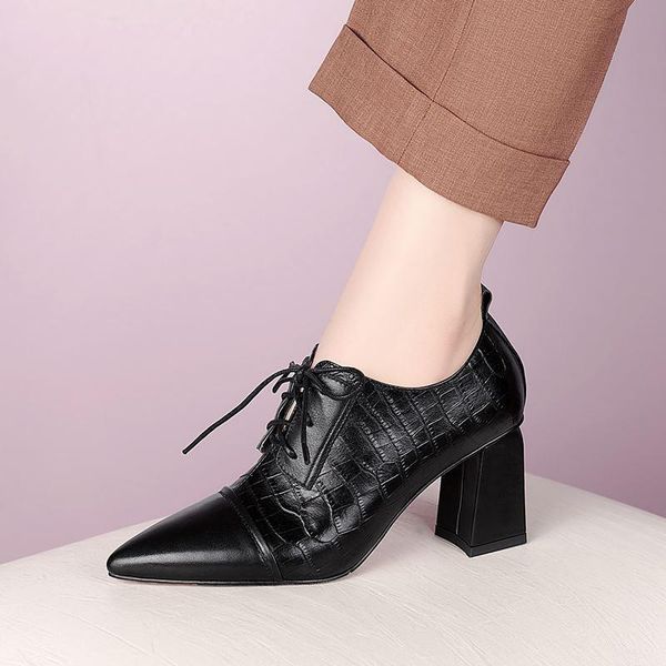 size:34-41 genuine leather brand high heels office ladies shoes women thick party stiletto dress, Black
size:34-41 genuine leather brand high heels office ladies shoes women thick party stiletto dress, Black