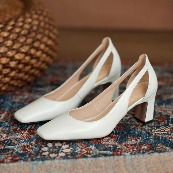 genuine leather shoes women square heel high pumps toe wedding party derss slip-on classic spring dress, Black
genuine leather shoes women square heel high pumps toe wedding party derss slip-on classic spring dress, Black
