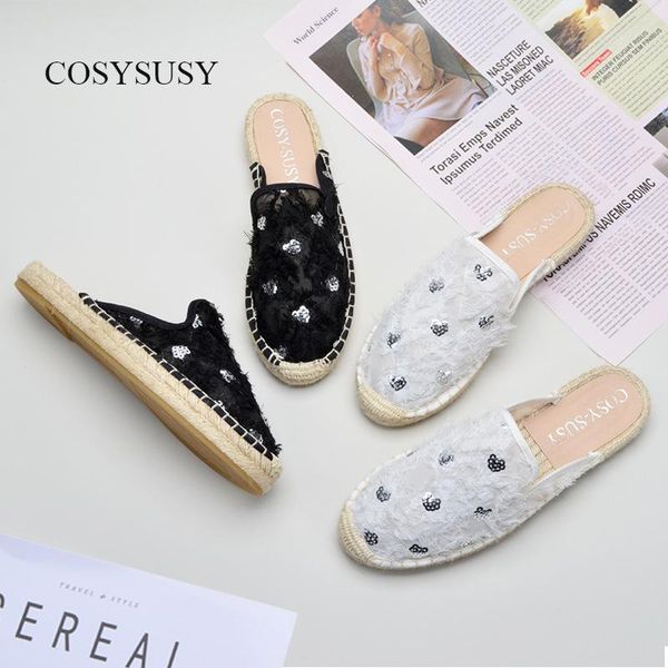 korean-style casual sequined mesh fisherman's shoes straw slippers women's gentle fairy flat with soft bottom womens, Black
korean-style casual sequined mesh fisherman's shoes straw slippers women's gentle fairy flat with soft bottom womens, Black