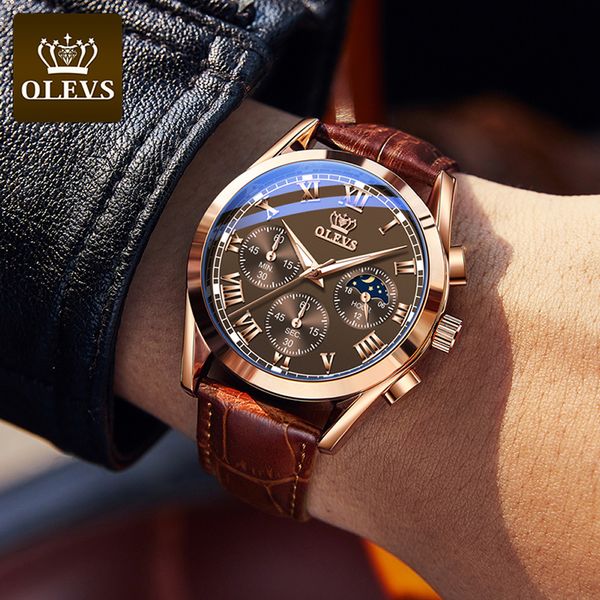 mens watch luxury new multi-functional sports timing leather watch waterproof luminous watch relogio masculinog, Slivery;brown
mens watch luxury new multi-functional sports timing leather watch waterproof luminous watch relogio masculinog, Slivery;brown