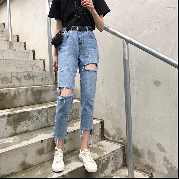 s xl autumn korean womens jeans style high waist ripped casual straight denim blue mom womans 78163
s xl autumn korean womens jeans style high waist ripped casual straight denim blue mom womans 78163