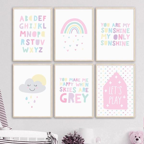 paintings cartoon rainbow cloud alphabet nursery wall art canvas painting nordic posters and prints pictures for baby kids room decor
paintings cartoon rainbow cloud alphabet nursery wall art canvas painting nordic posters and prints pictures for baby kids room decor