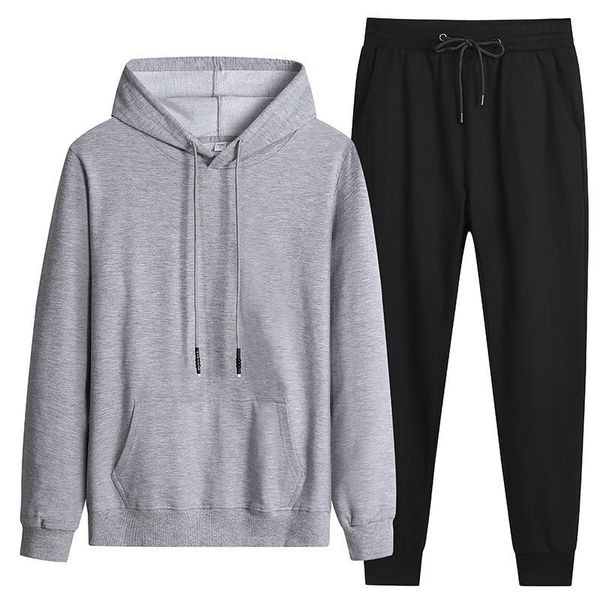 men's tracksuits autumn and winter leisure sports suit hooded long-sleeved sweater fashion wool casual pants two-piece, Gray
men's tracksuits autumn and winter leisure sports suit hooded long-sleeved sweater fashion wool casual pants two-piece, Gray