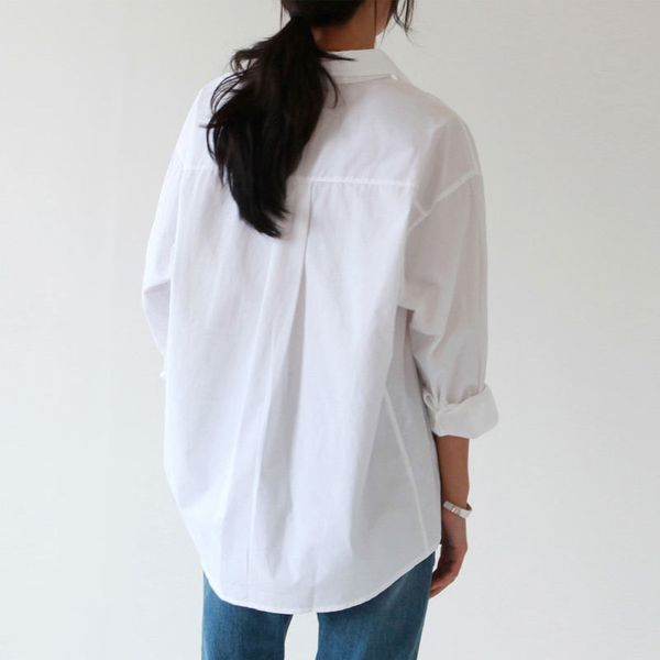 casual loose women shirts 2021 autumn new fashion collar plus size blouse long sleeve buttons white shirt women streetwear