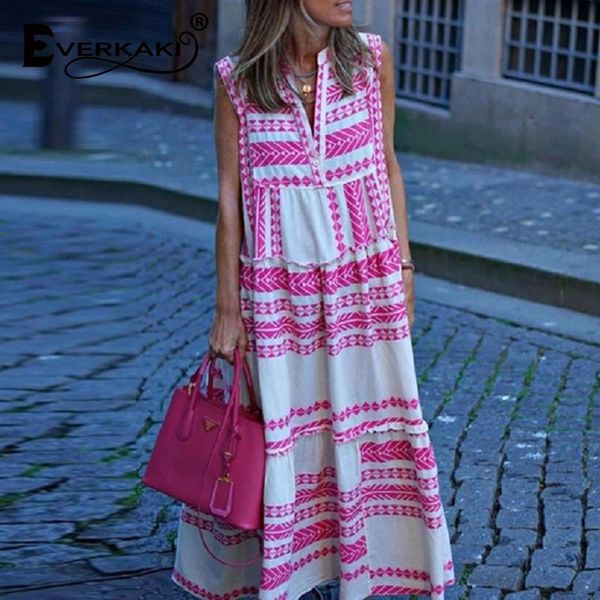 casual dresses everkaki boho print maxi dress women sleeveless ruffles summer beach vacation bohemian sundress plus size long female 2021, Black;gray
casual dresses everkaki boho print maxi dress women sleeveless ruffles summer beach vacation bohemian sundress plus size long female 2021, Black;gray