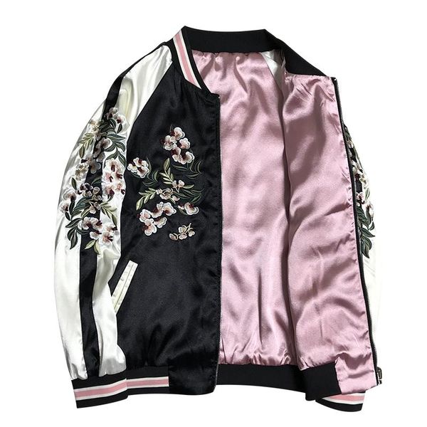 women's jackets embroidery floral reversible female casual stand collar ladies bomber loose fit fall jacket plus size, Black;brown
women's jackets embroidery floral reversible female casual stand collar ladies bomber loose fit fall jacket plus size, Black;brown