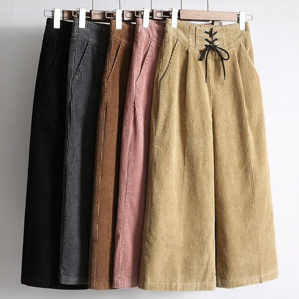women's pants & capris high waist loose wide leg women autumn winter corduroy cropped trousers casual ankle-length, Black;white
women's pants & capris high waist loose wide leg women autumn winter corduroy cropped trousers casual ankle-length, Black;white