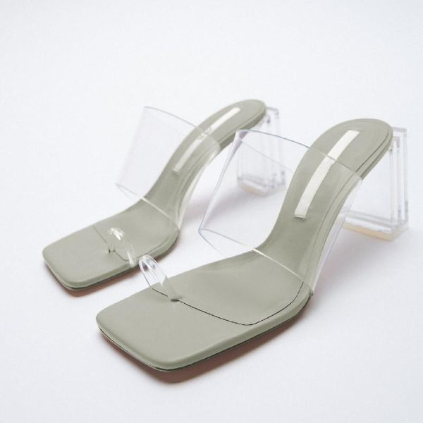 summer high heel light green sandals transparent with crystal thick fairy style outerwear slippers, Black
summer high heel light green sandals transparent with crystal thick fairy style outerwear slippers, Black