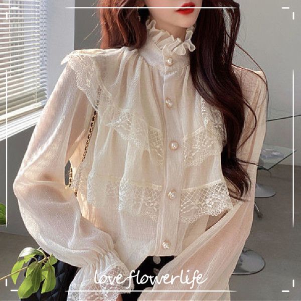 spring womens and blouses vintage chiffon blouse button long sleeve elegant shirt women korean style ladies chic 210521, White
spring womens and blouses vintage chiffon blouse button long sleeve elegant shirt women korean style ladies chic 210521, White