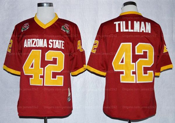 vintage 1997 rose bowl college football jersey sun devis asu pat tillman 42 maroon mens stitched shirts, Black;red
vintage 1997 rose bowl college football jersey sun devis asu pat tillman 42 maroon mens stitched shirts, Black;red