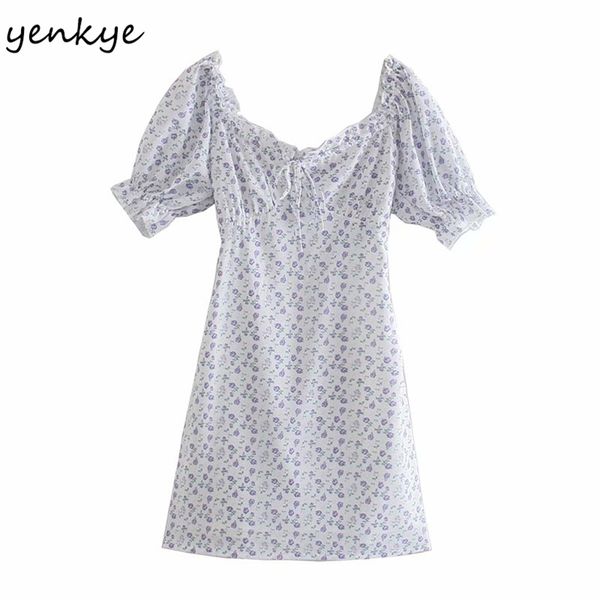 fashion women sweet floral print dress female v neck short sleeve robe femme a-line mini summer holiday 210514, Black;gray
fashion women sweet floral print dress female v neck short sleeve robe femme a-line mini summer holiday 210514, Black;gray