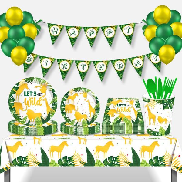 disposable dinnerware boy kids green jungle theme wild one party tableware sets for happy birthday baby shower decoration
disposable dinnerware boy kids green jungle theme wild one party tableware sets for happy birthday baby shower decoration