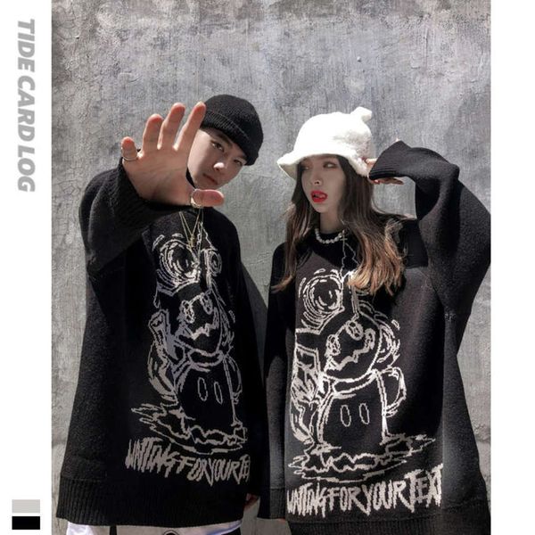 autumn winter new tie dyed animation jacquard loose round neck lazy wind coat men's and women's couple's sweater, Black
autumn winter new tie dyed animation jacquard loose round neck lazy wind coat men's and women's couple's sweater, Black
