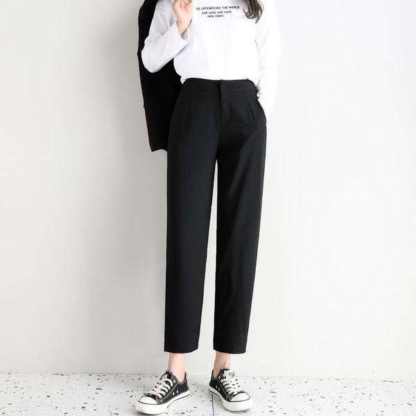 women's pants & capris 2021 spring style casual straight capri women drape leisure high-waist elasticity straight-cut pockets, Black;white
women's pants & capris 2021 spring style casual straight capri women drape leisure high-waist elasticity straight-cut pockets, Black;white