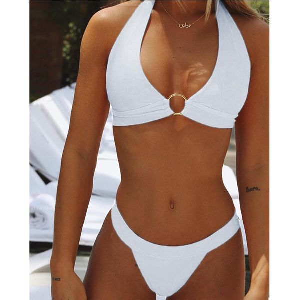 women's swimwear women bikini two piece swimsuit 2021 solid low waist brazilian bathing suit summer set beach wear biquini, White;black
women's swimwear women bikini two piece swimsuit 2021 solid low waist brazilian bathing suit summer set beach wear biquini, White;black