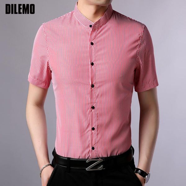 summer brand slim fit men shirts mandarin collar korean short sleeve striped casual fashion mens designer clothes men's, White;black
summer brand slim fit men shirts mandarin collar korean short sleeve striped casual fashion mens designer clothes men's, White;black