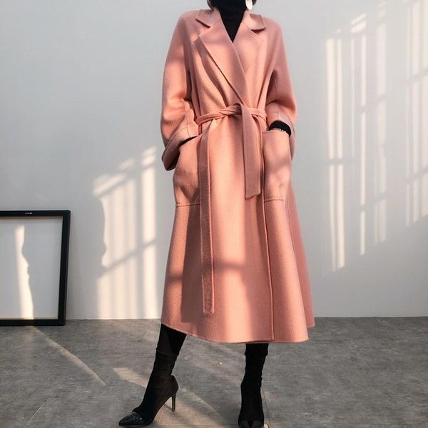 women's wool & blends robe over-the-knee luxury grandmother green ripples double-sided coat female cloth cashmere, Black
women's wool & blends robe over-the-knee luxury grandmother green ripples double-sided coat female cloth cashmere, Black