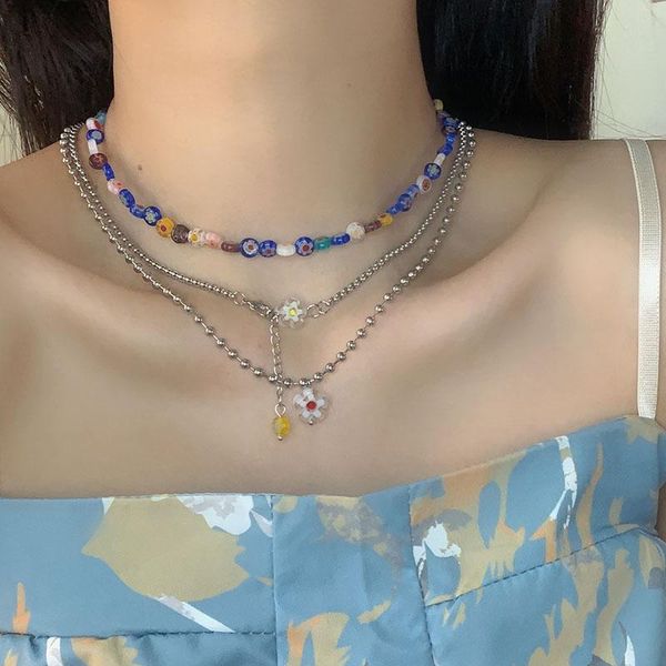 pendant necklaces vintage short colorful flower beaded necklace for women fashion jewelry clavicle chain punk metal y2k 90s gift, Silver
pendant necklaces vintage short colorful flower beaded necklace for women fashion jewelry clavicle chain punk metal y2k 90s gift, Silver