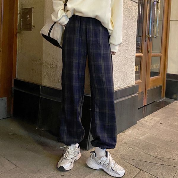 korean style vintage plaid straight trouser female casual high elastic waist long pants womens (f4143) 210423, Black;white
korean style vintage plaid straight trouser female casual high elastic waist long pants womens (f4143) 210423, Black;white