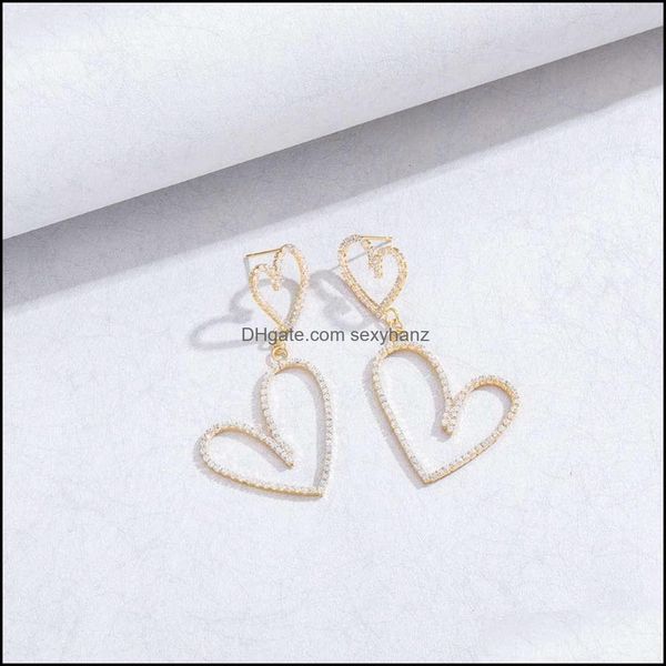 charm jewelrys925 sier needle super sparkle zircon love earrings feminine style long fashion japanese and korean simple personality drop del, Golden
charm jewelrys925 sier needle super sparkle zircon love earrings feminine style long fashion japanese and korean simple personality drop del, Golden