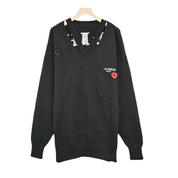 sweater knit 2021 autumn winter women's wear v-neck long sleeve medium letter embroidery bear decoration loose pullover, White;black
sweater knit 2021 autumn winter women's wear v-neck long sleeve medium letter embroidery bear decoration loose pullover, White;black