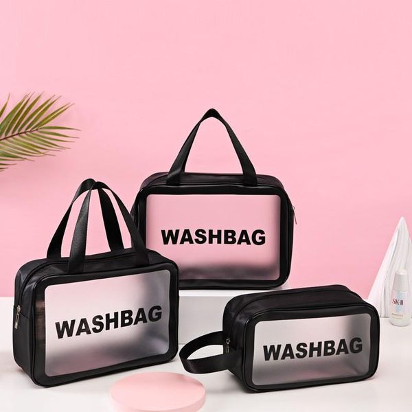 travel pvc transparent makeup bag women waterproof wash organizer large capacity cosmetic storage hand clear bags
travel pvc transparent makeup bag women waterproof wash organizer large capacity cosmetic storage hand clear bags