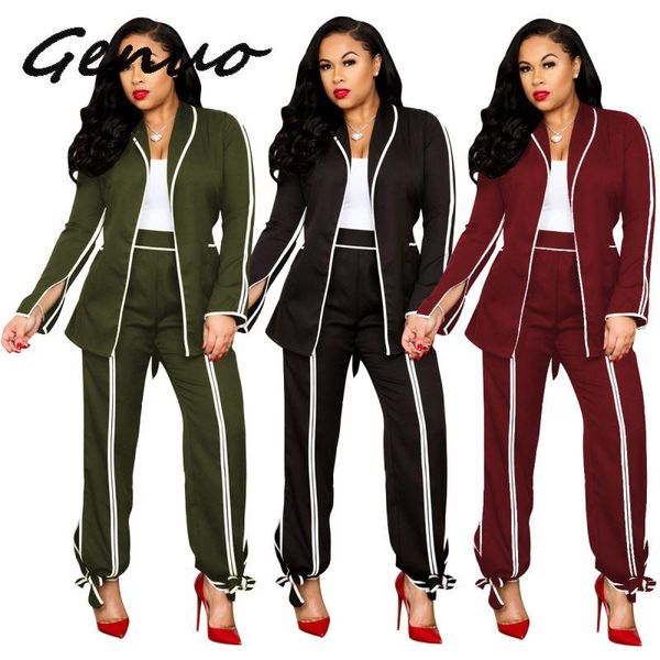 genuo women stripes splicing long sleeve open stitched notched neck blazers pants suit two piece set vintage tracksuit women's, White
genuo women stripes splicing long sleeve open stitched notched neck blazers pants suit two piece set vintage tracksuit women's, White