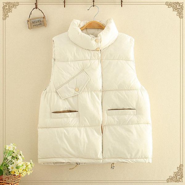 women's vests pure color small stand-up collar padded vest autumn and winter 2021 white pocket students all-match, Black;white
women's vests pure color small stand-up collar padded vest autumn and winter 2021 white pocket students all-match, Black;white