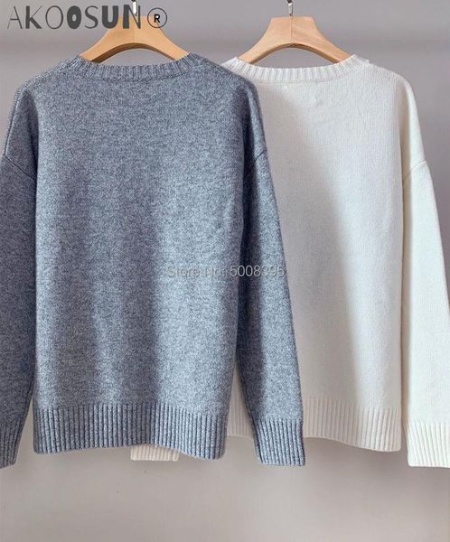 women's knits & tees woman cashmere sweaters front skull jacquard strass rhinestone detai long sleeves round neck fashion jumpers 2021, White
women's knits & tees woman cashmere sweaters front skull jacquard strass rhinestone detai long sleeves round neck fashion jumpers 2021, White