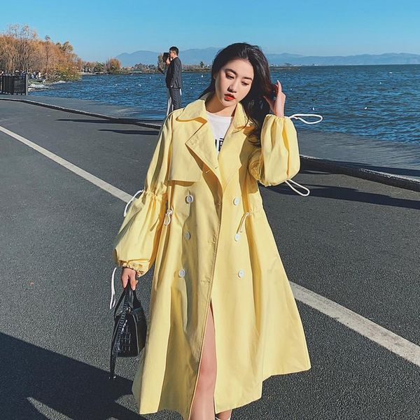 women's trench coats superaen 2021 yellow windbreaker double breasted turn down collar ful long women clothes coat, Tan;black
women's trench coats superaen 2021 yellow windbreaker double breasted turn down collar ful long women clothes coat, Tan;black