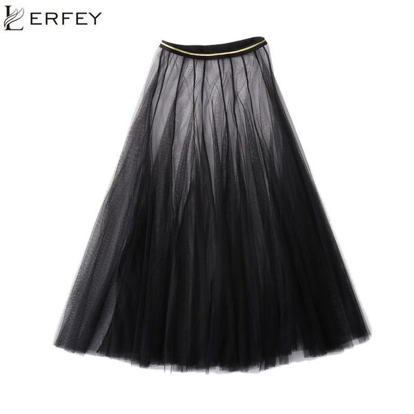 skirts lerfey women mesh tulle long skirt pleated floral embroidery elegant female tutu casual summer spring, Black
skirts lerfey women mesh tulle long skirt pleated floral embroidery elegant female tutu casual summer spring, Black